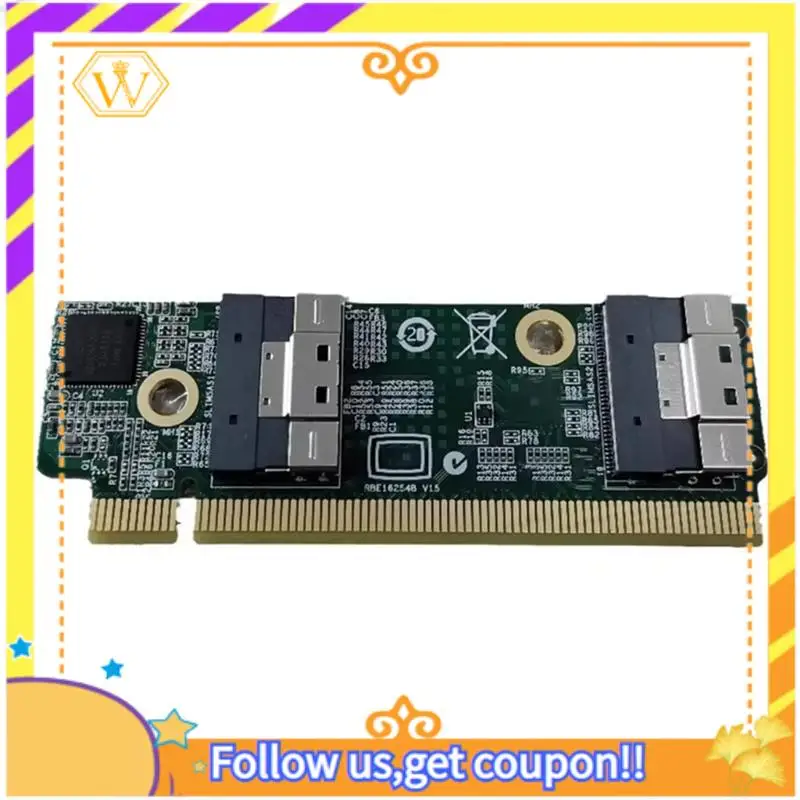 Latest-SFF-8654 Extension Card To Pcie X16 Converters Supports SFF-8654 To Pcie Interfaces Convert Card Adapters For 1U Server