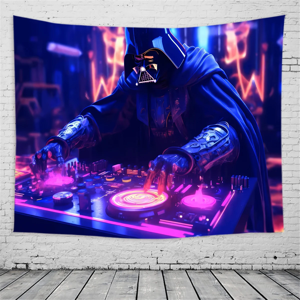 E-Sports Room Game Controller Tapestry Game Over Zone UV Reactive Tapestry Cartoon Character Wall Hanging Home Party Decoration