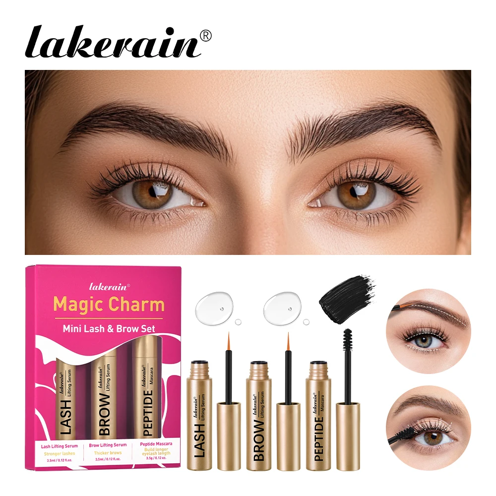 Lash & sobrancelha conjunto sobrancelha crescimento soro peptídeo rímel realçador olho lash mais grosso nutrir cílios mais longos kit de maquiagem dos olhos