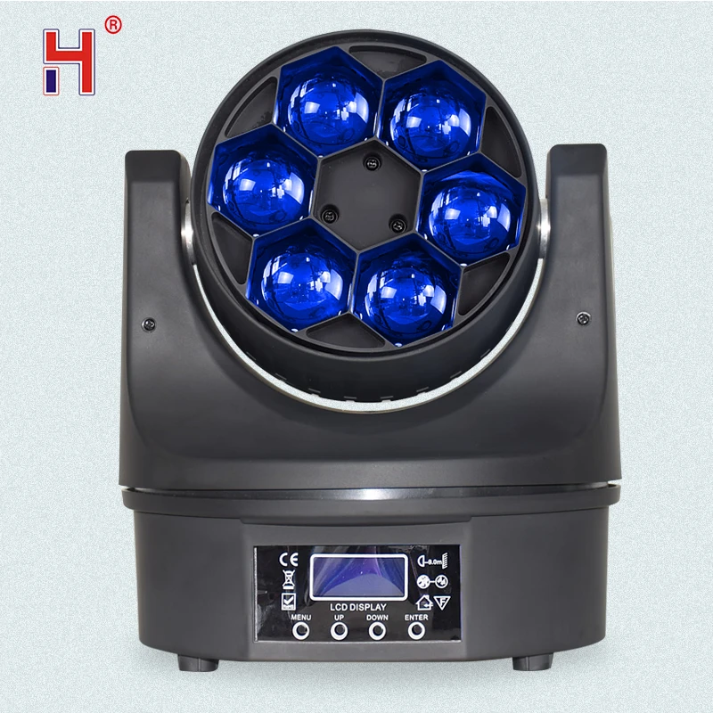 

Led Rotate Beam Six Bees Eyes 6X15W RGBW Moving Head Lighting Stage By DMX512 Control Effect For DJ Wedding Disco Ball Part