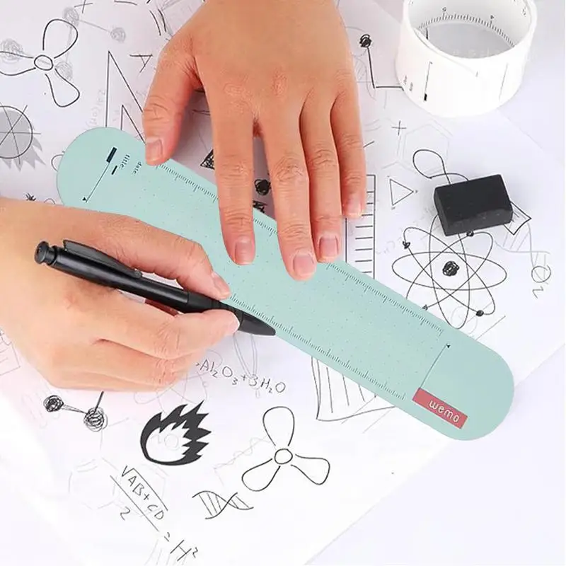 Silicone Writeable Wearable Memo Slap Ring Pocket To-do List Wrist Strap Waterproof Erasable With Ruler For Children