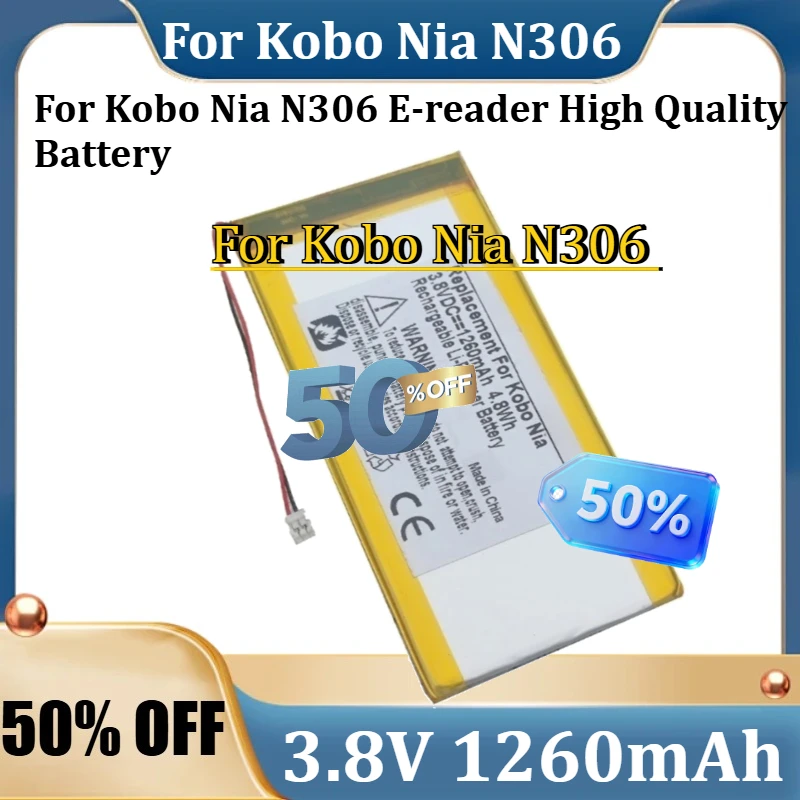 

For Kobo Nia N306 E-reader High Quality Battery New EVE254385N 3.8V 1260mAH DR-KB16