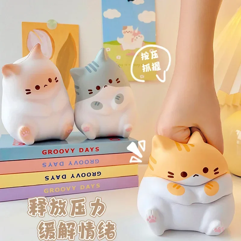 ใหม่แมวความเครียดบรรเทา Squishy ของเล่น PU ช้า Rising Squeeze Antistress Ball การ์ตูนตารางเครื่องประดับ Squishy ความเครียด Reliever ของเล่น