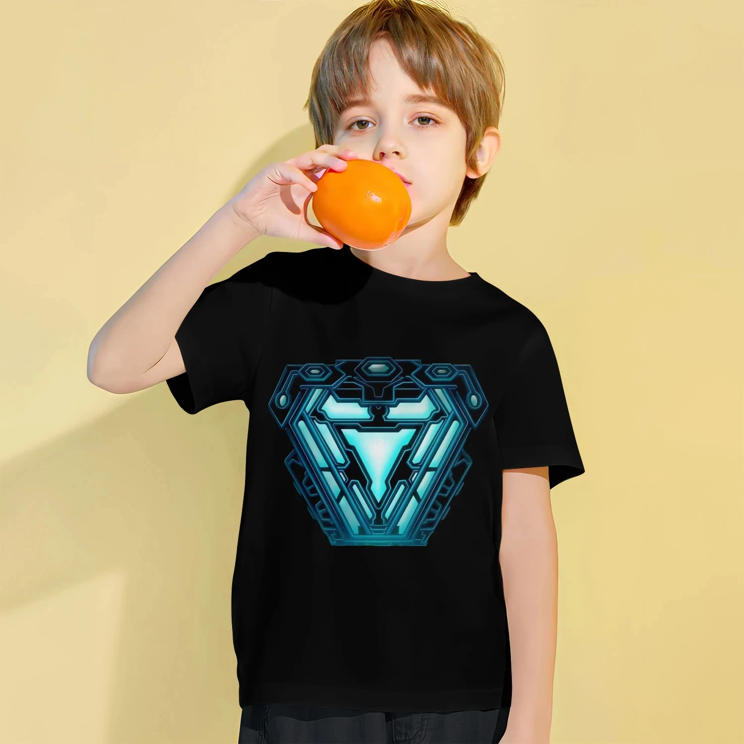 Camiseta de manga curta impressa 3D infantil, desenho animado legal, Iron Man, meninos, roupas de meninas, streetwear luxuoso, moda infantil, verão, novo