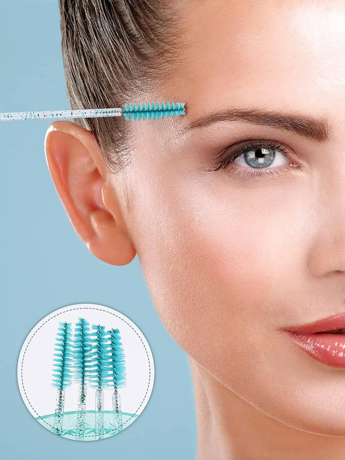 Brosse à cils jetable bleue, 40 pièces, brosse à cils en diamant, bâton de cils, Tube d'hygiène, outils de maquillage, fournitures d'extension de cils