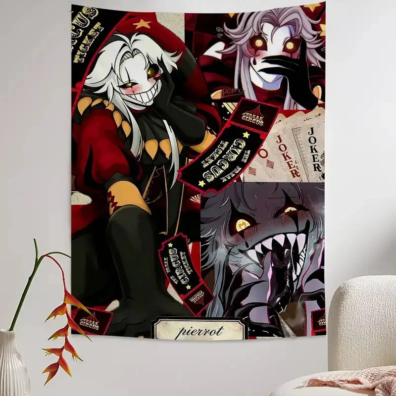 

VIKAMA The Amazing Digital Circus Tapestry, Pierrot Anime Collage Print Wall Hanging for Bedroom, Dorm & Aesthetic Room Decor