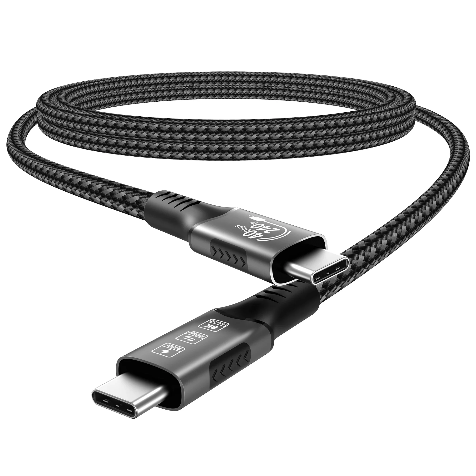 Thunderbolt 4 USB4 Cable 40Gbps 8K@60Hz 4K@120Hz PD3.1 100W Type-C to USB-C Dual Protocol Compatible for iPhone 15 HUAWEI