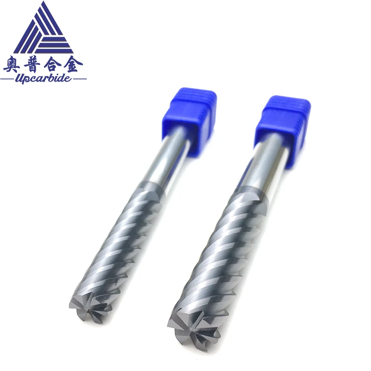 ZCCCT Stock 6 Flutes Flatten Tungsten Carbide End Milling With 40HRC