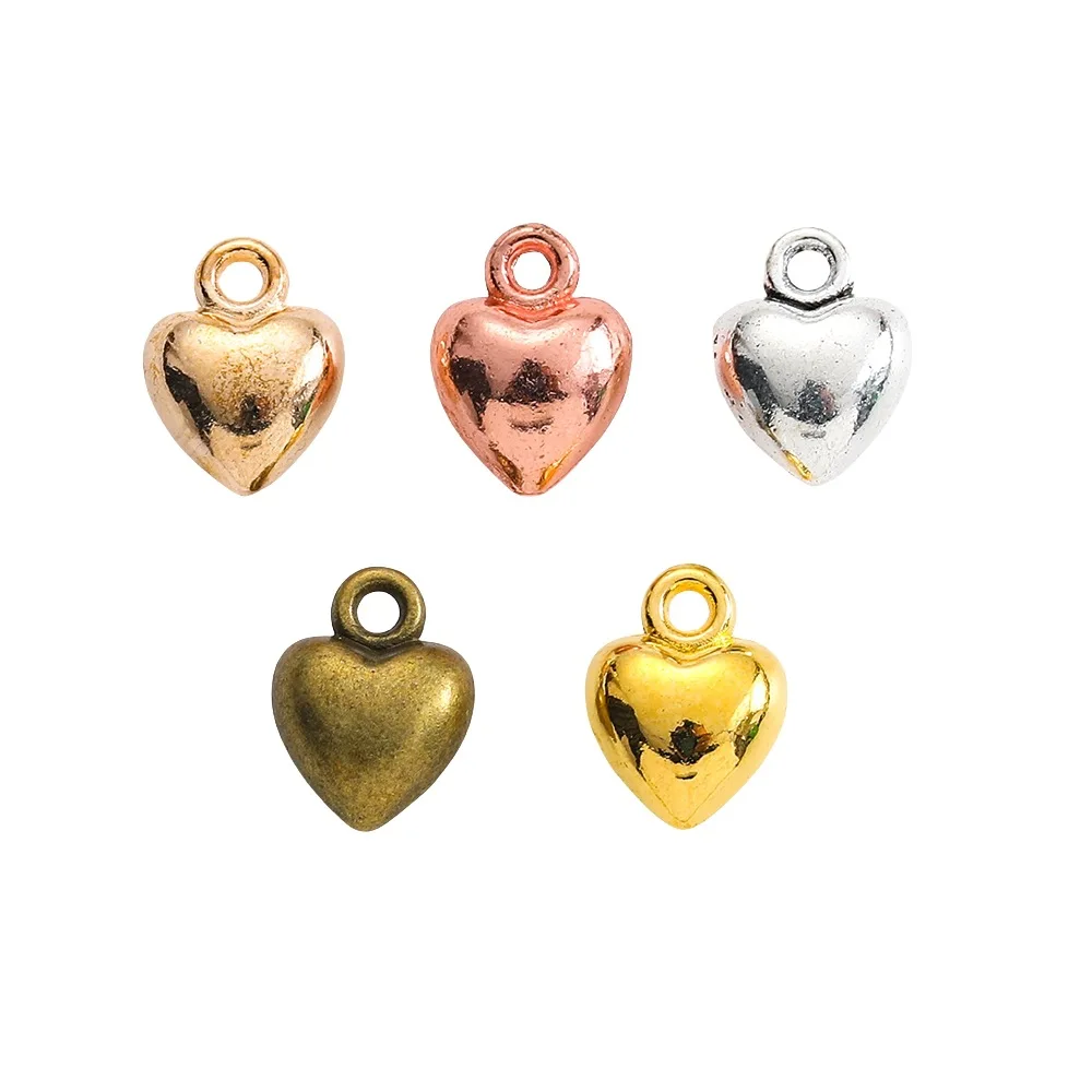 20PCS DIY Retro Zinc Alloy Jewelry Accessories Five Color Optional Smooth Love Pendant