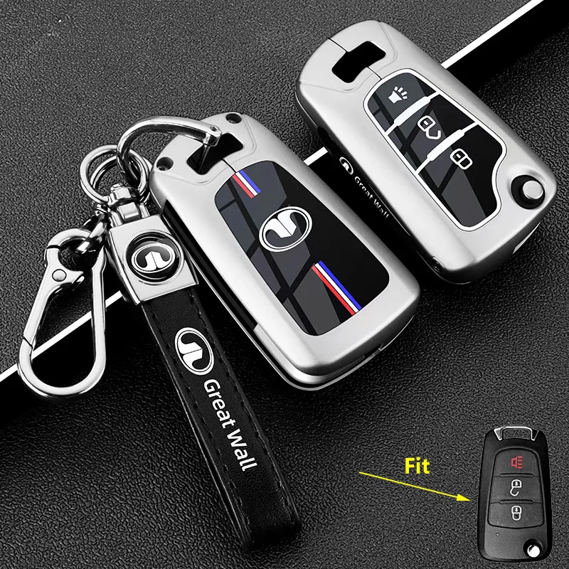 Zinklegierung Autoschlüsseletui für Great Wall Haval Hover H1 H3 H6 H2 H5 C50 C30 C20R M4 Wingle Schlüsselanhänger Cover Shell Fob Zubehör – Detail 5