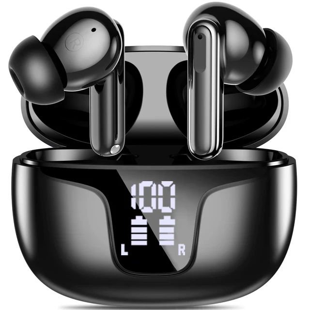 XY19 Wireless Earbuds 60Hrs Playtime Earphones V5.3 In Ear Headphones With 4 ENC Call Noise Cancelg Mics IPX7 Waterproof