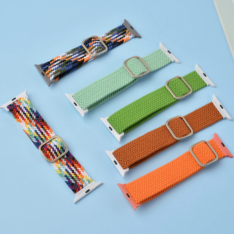 

Braided Solo Loop strap For Apple watch band 45mm 41mm 44mm 40mm 38mm 42mm Nylon Adjustable bracelet iWatch series 3 4 5 se 6 7