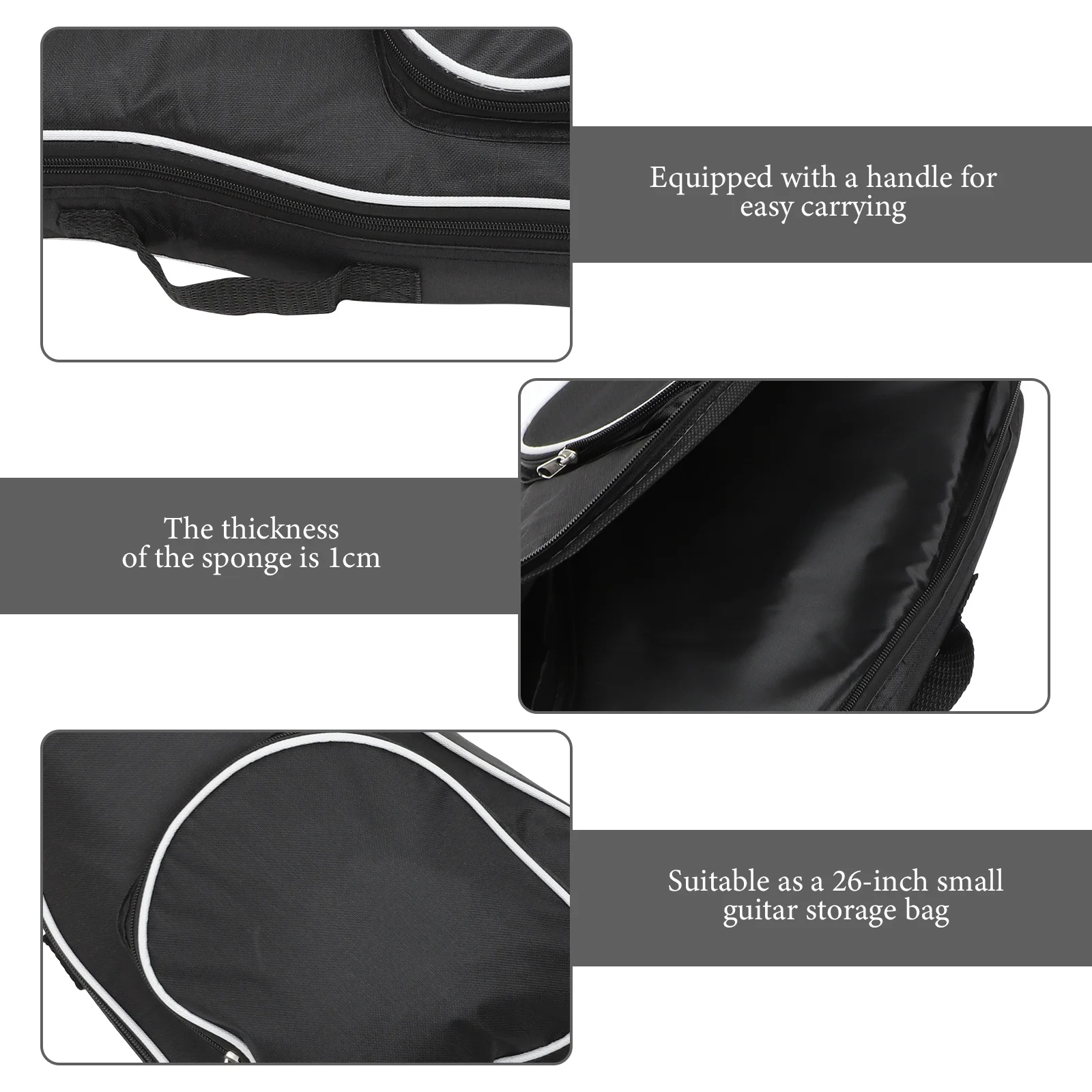 

1Pcs Ukulele Bag Oxford Cloth Waterproof Sponge Padding Storage Pocket Portable Guitar Case Ukulele Bag Musical Instrument Pouch