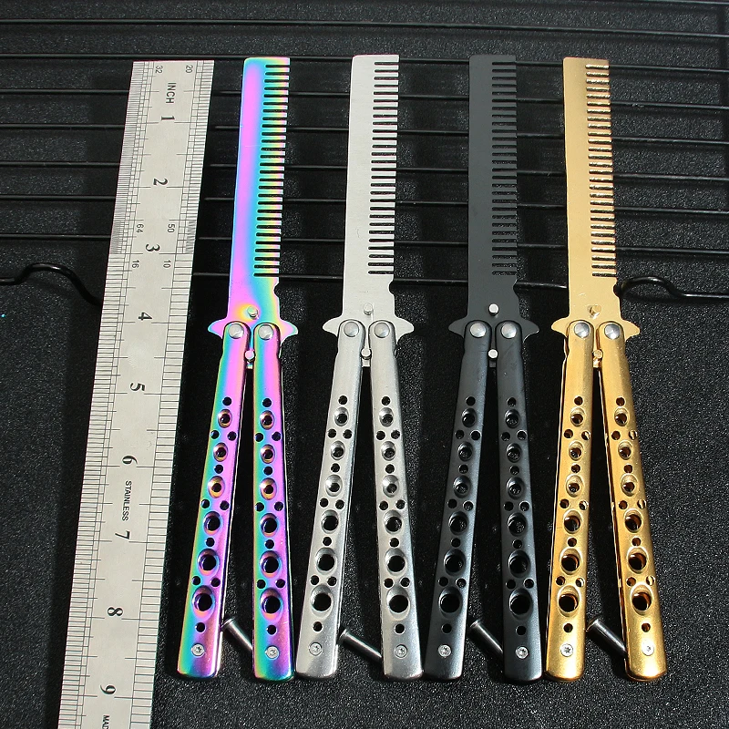 Training folding Knife butterfly in knife titanium practice tool no edge dull training knife kit accessories  coltello a scatto