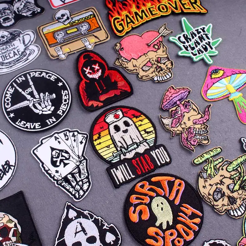 Hippie Patch Embroidery Patches for Clothing DIY Punk Patch for jacket Stripes Iron on Patches on Clothes Badges On Backpack