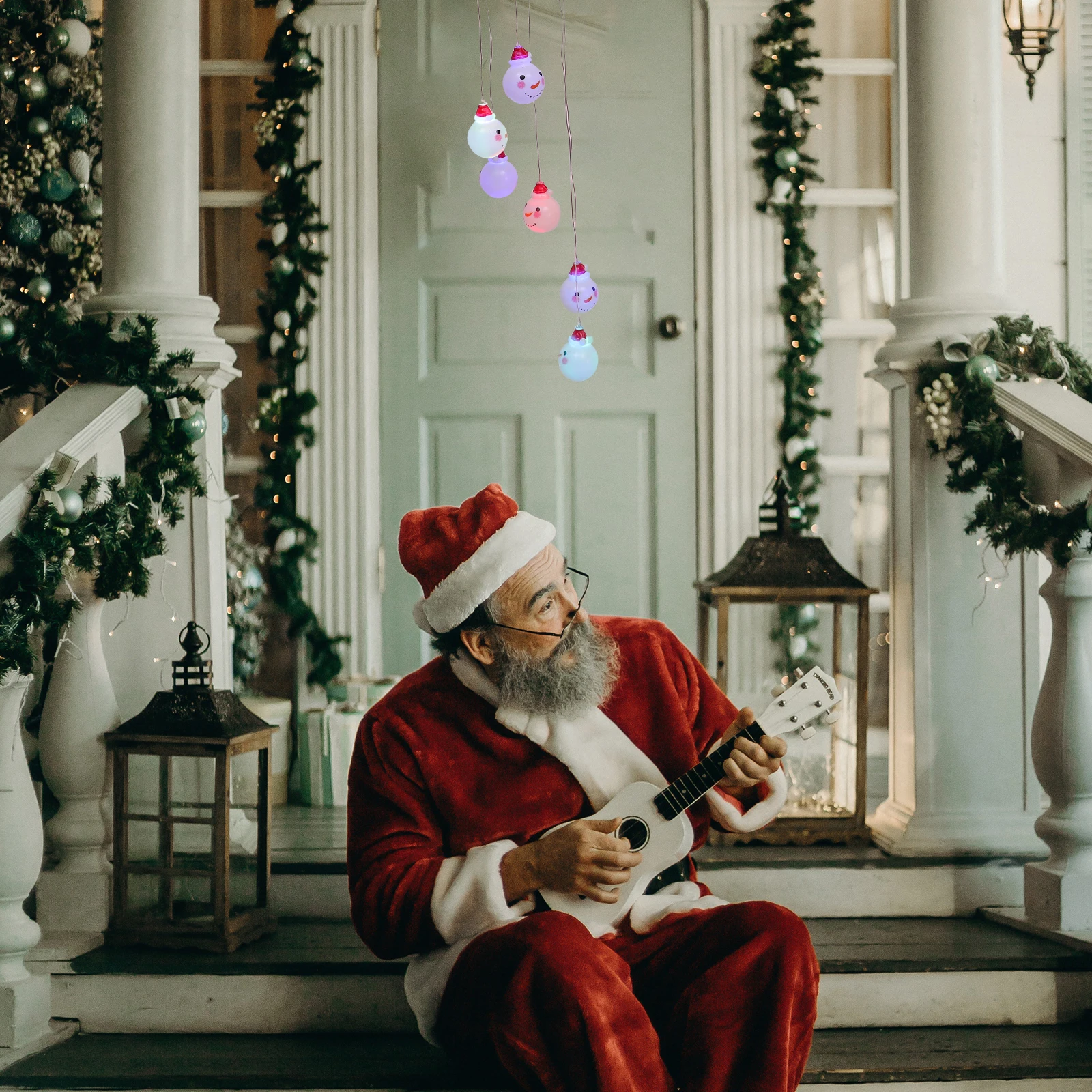 

1Pcs Solar Wind Chime Christmas Snowman LED Light Outdoor Decorative Lamp Automatic Night Sensor for Courtyard Villa Landscape