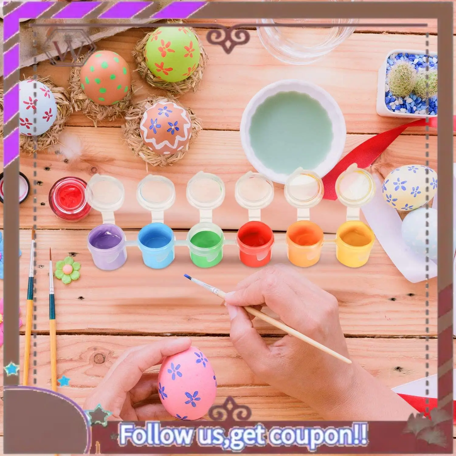 ABBG-50 Strips Empty Paint Pots 5 Ml Paint Pots Strips Storage Containers Painting Arts Crafts Supplies, 300 Pots In Total