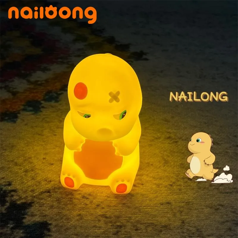 Nailong Night Light Milk Dragon Silicone Lmap Soft Warm Lamp Cute Cartoon Lamp Birthday Christmas Gift for Kids Room Decor