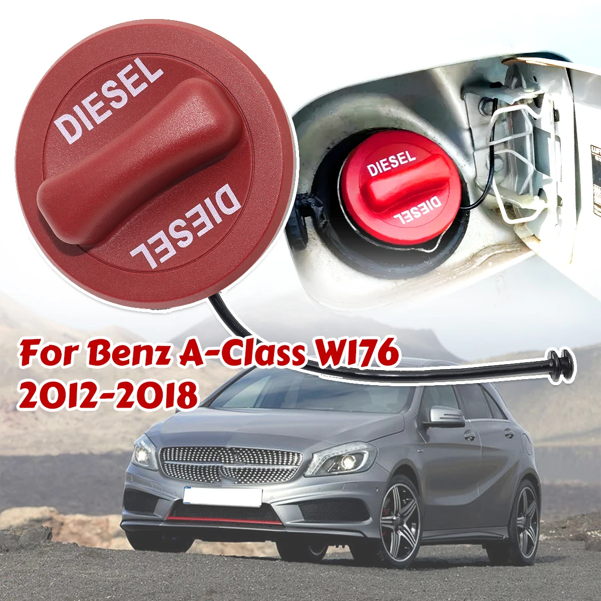 

Automotive Diesel Fuel Tank Filler Cap Cover For Benz A-Class W176 2012-2018 A2224700005, A2224700105 A2224700205 A2224700605