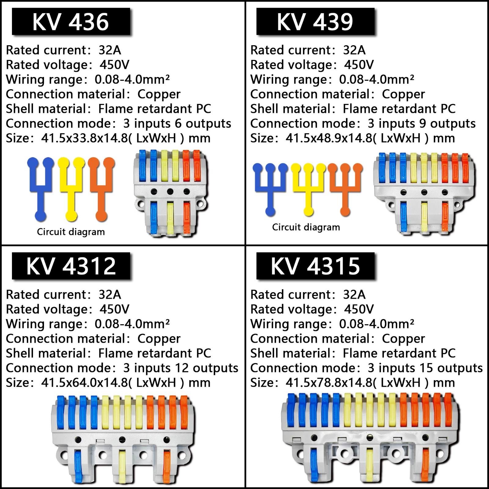 Wire Connectors 424 Docking Cable Conectors Fast Universal Wiring Compact Conductors Push-in Terminal Block LED 2-15PIN