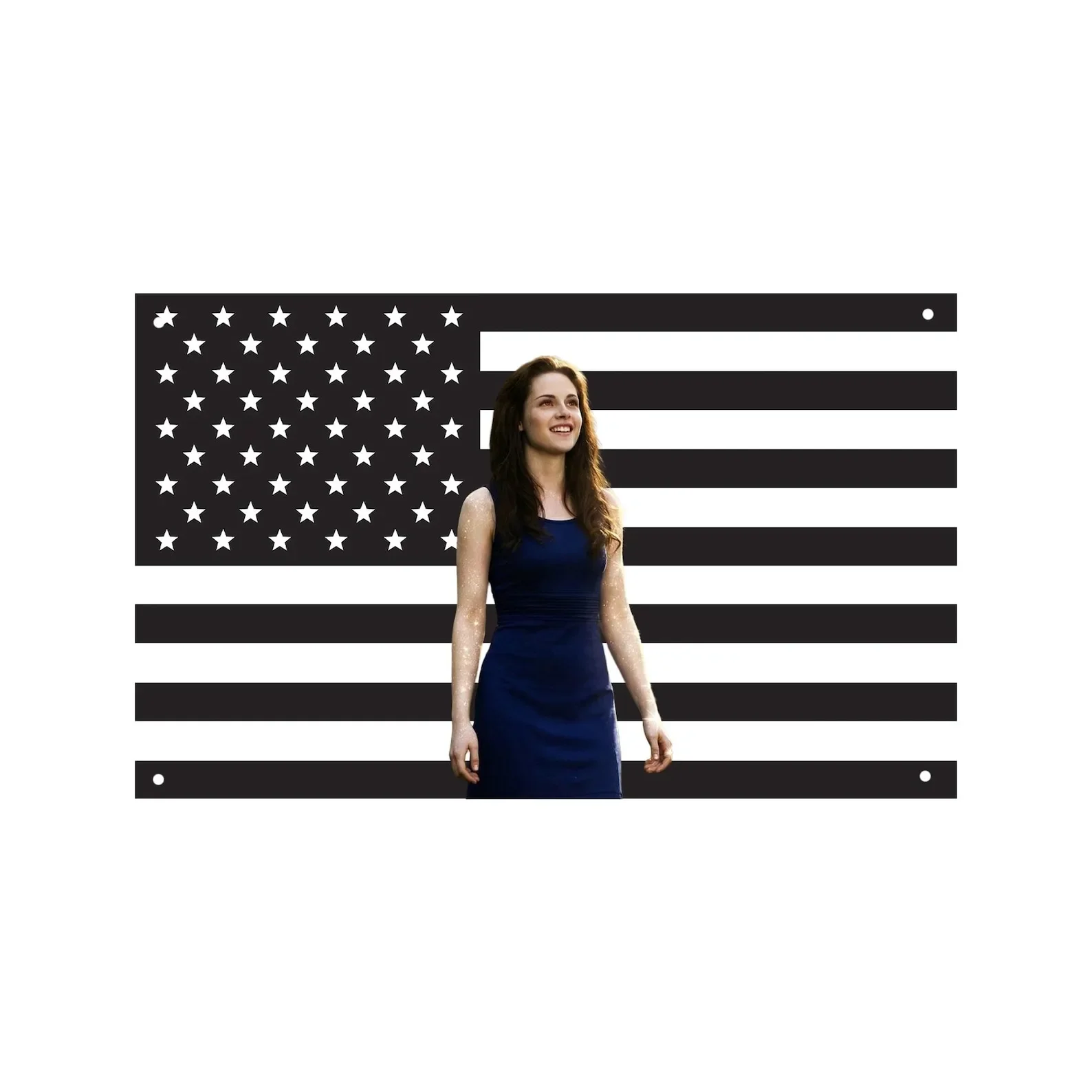 Bella Swan Black American Flag Wall Art Outdoor Decorations Funny Flags for Bedrooms Advertising Home Decor Items Barber Shop
