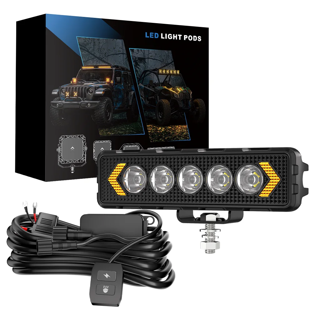 

6Inch Work Fog Light Long Range Auxiliary Auto Fog Light Led Light Bar Whit Line Set for Motorcycle Car Trucks SUV UTV 12V 24V