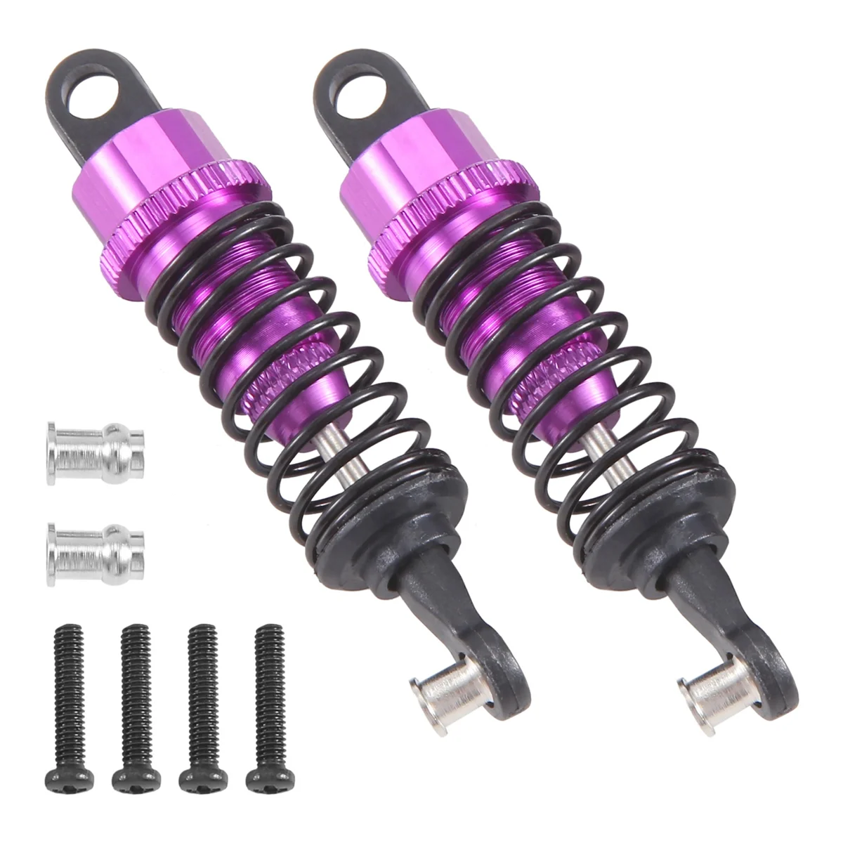 2 Pcs Oil Adjustable 65Mm Shock Absorber Damper for Rc Car 1/18 WLtoys A959 A969 A979 K929 Hpi Hsp Traxxas Losi Tamiya,Purple