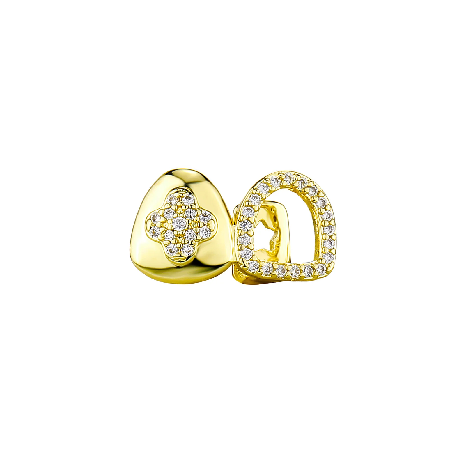 Thorns Treble Teeth Hollow Red Rhombus CZ Grillz Set