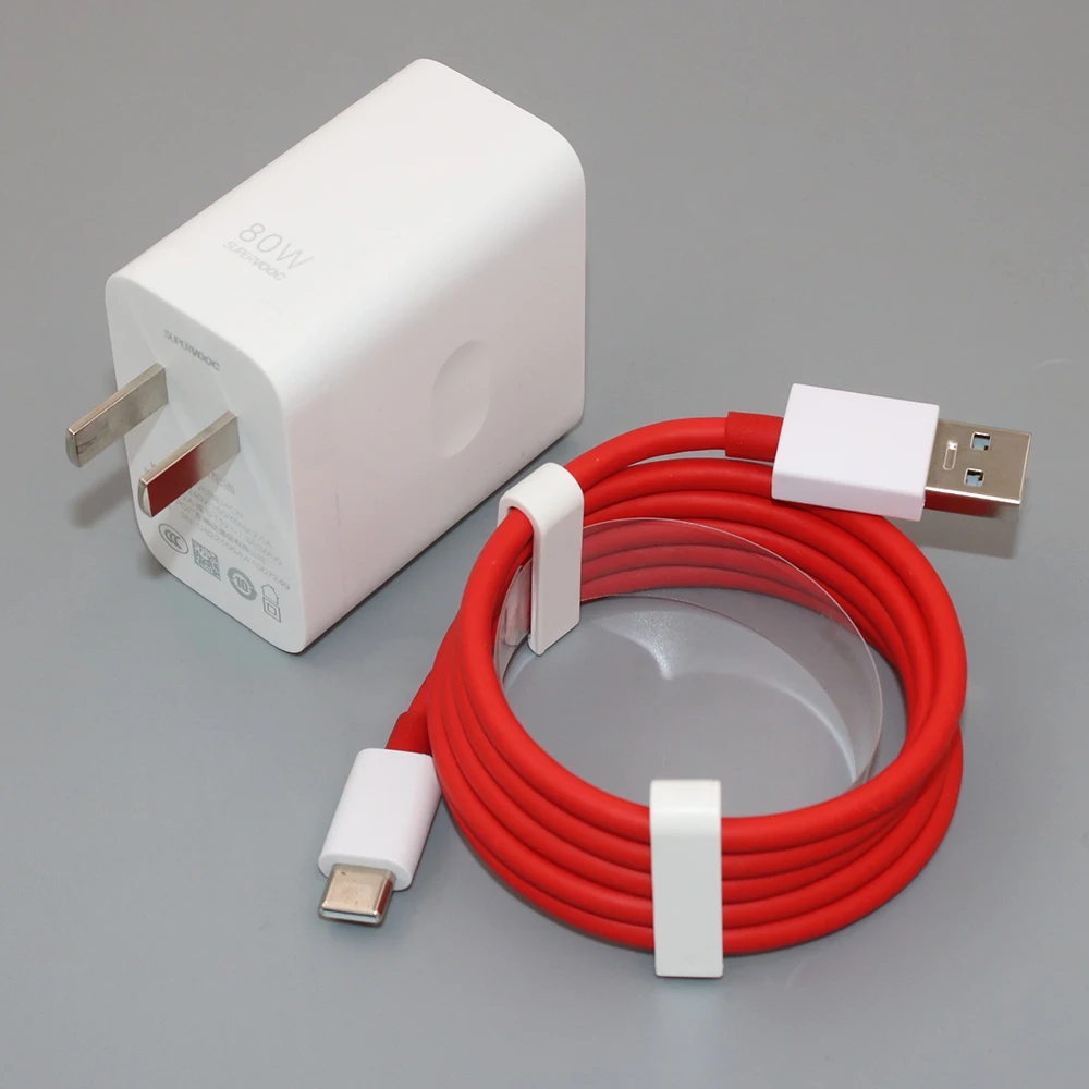 For OnePlus 80W SuperVOOC EU/US Fast Wall Charger For OnePlus 10R 9R 11 10 12 13 Pro  Ace 2V Nord 2T 4 5 CE 2 3 Type C USB Cable