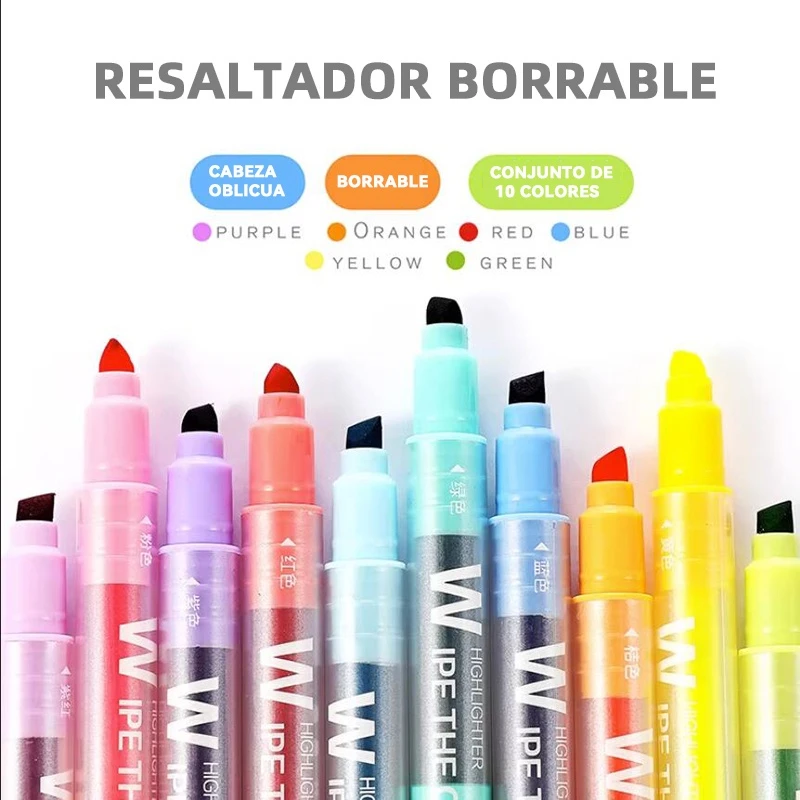 Erasable marker pen 10 double-headed highlighter art creative coloring watercolor pen school student text writing