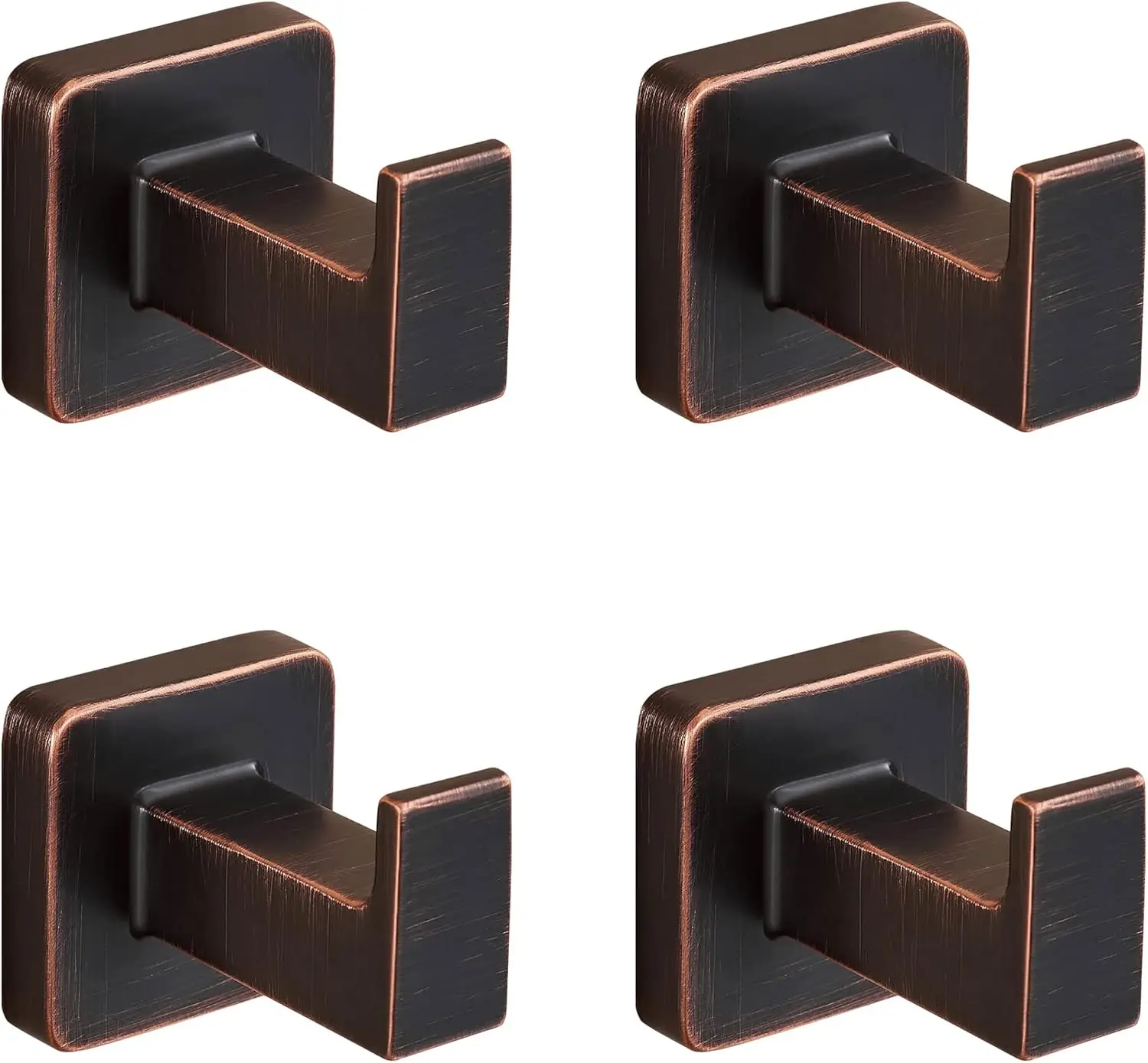 

Bronze Towel Hooks, Bathroom Robe Hook Wall Mounted, Oil Rubbed Bronze Square Wall Hat Coat Hooks 4 Pieces