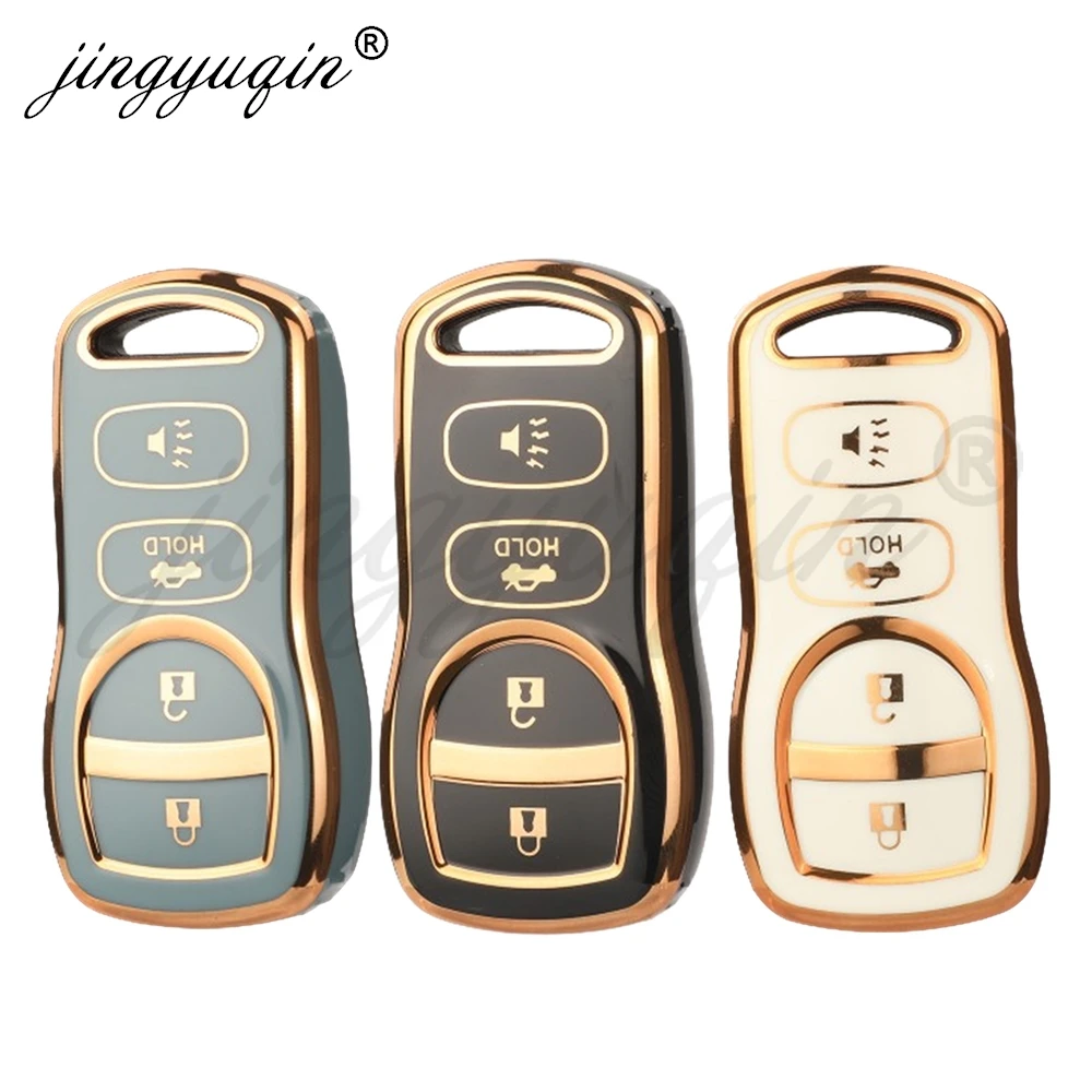 Jingyuqin TPU Car Key Case Capa para Nissan, Tiida, Sentra, X-Trail, T30, Altima, Frontier, Armada, Maxima, Infiniti QX56, JA60, FX35, FX 35