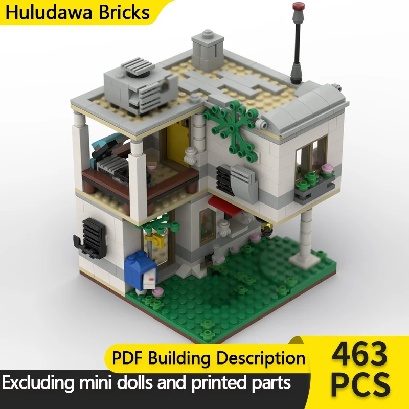 Modelo City Street View, ladrillos de construcción MOC, Villa residencial familiar, tecnología Modular, regalos de vacaciones para niños, juguetes para montar, traje