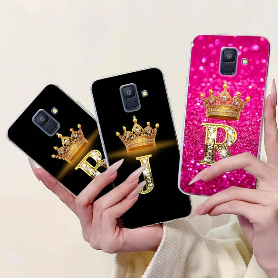 

Чехол SM-A600F для Samsung Galaxy A6 2018, чехол с милыми буквами короны, мягкий силиконовый чехол из ТПУ для Samsung A6 Plus A605F Funda