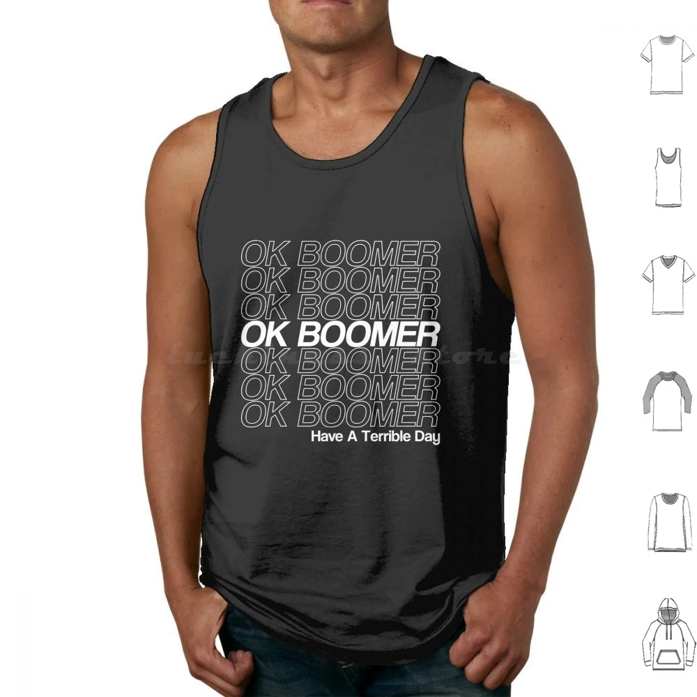 Ok Boomer Mask Tank Tops Print Cotton Ok Ok Boomer Boomer Boomer Design