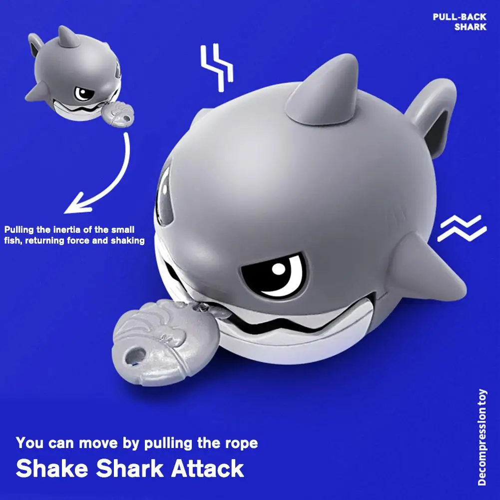 Pull Rope Megalodon Hungry Shark Car Keychain Cute Big Fish Eats Small Fish Keychain Pendant Key Accessories image 6