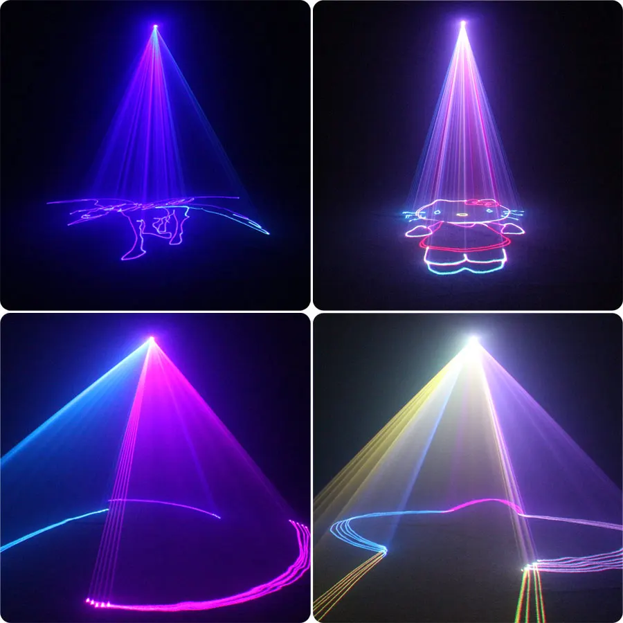ESHINY Animation RGB Laser Beam Disco Stage Lighting Light Pattern Projector DMX512 DJ Dance Bar Holiday Party Effect Show X2