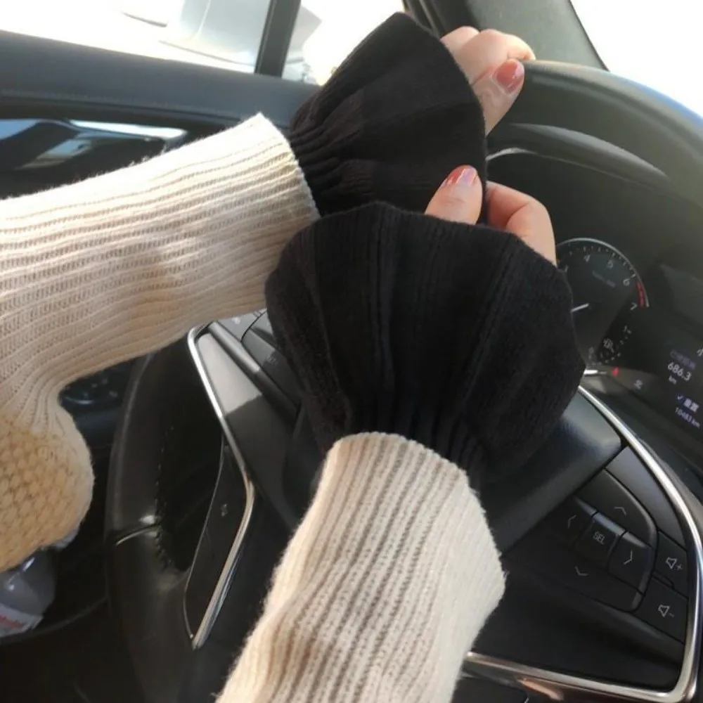 Nuove maniche finte lavorate a maglia con volant Polsini finti universali con volant staccabili Accessori per abbigliamento con maniche al gomito