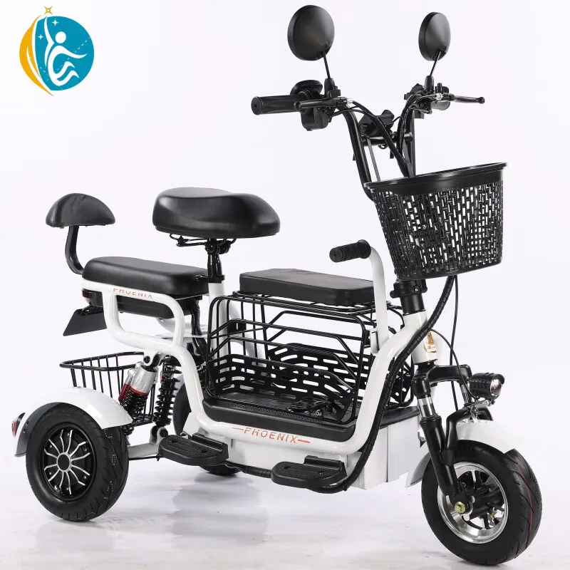 Foldable Scooter Elder Electric Mobility Scooter Lightweight E Bike 3 Wheels with Seat Custom Carton Box 48V Disc Open Passenger