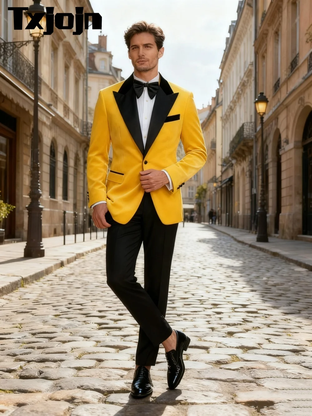 

Classy Notched Lapel Men's Suit Set For Wedding Rich Velvet Business 2PCS Men's Suit Set Including Jacket Pants Customized