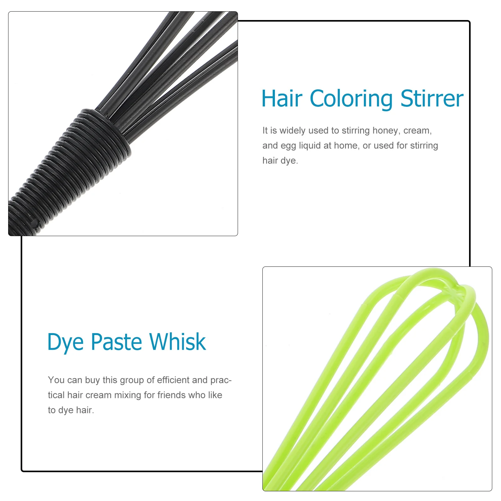 

12Pcs Hair Color Cream Mixer Simple Elegant Design Stirring Tool for Dye Paste Honey Egg Liquid Salon Barber Shop Home DIY Use