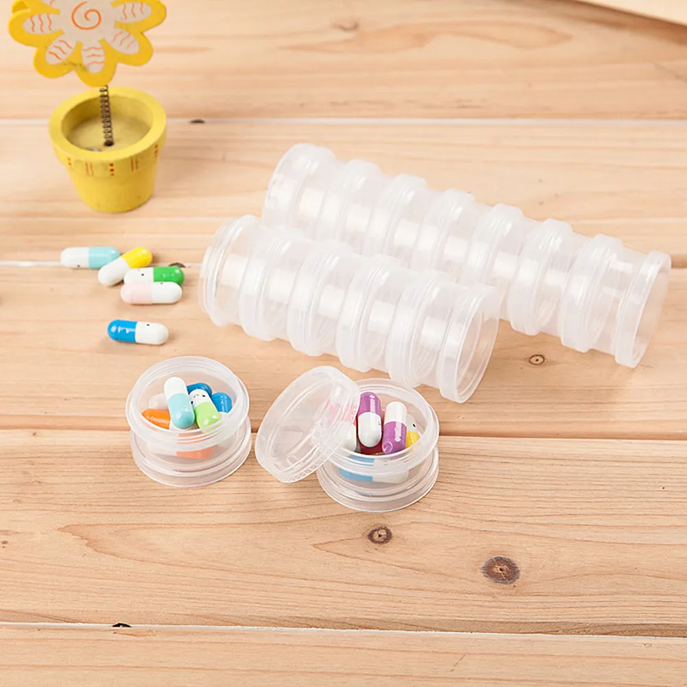 2Pcs Storage Box Weekly Medicine Organizer Large 7 Day Divider Pills Case Travel Daily Organizer for Home Office Trip