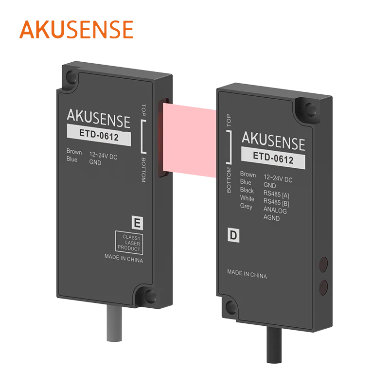 Akusense High Precision ETD-0612 Laser Correction Sensor RS485 Through-beam Edge Detection Sensor For Industrial Manufacturing
