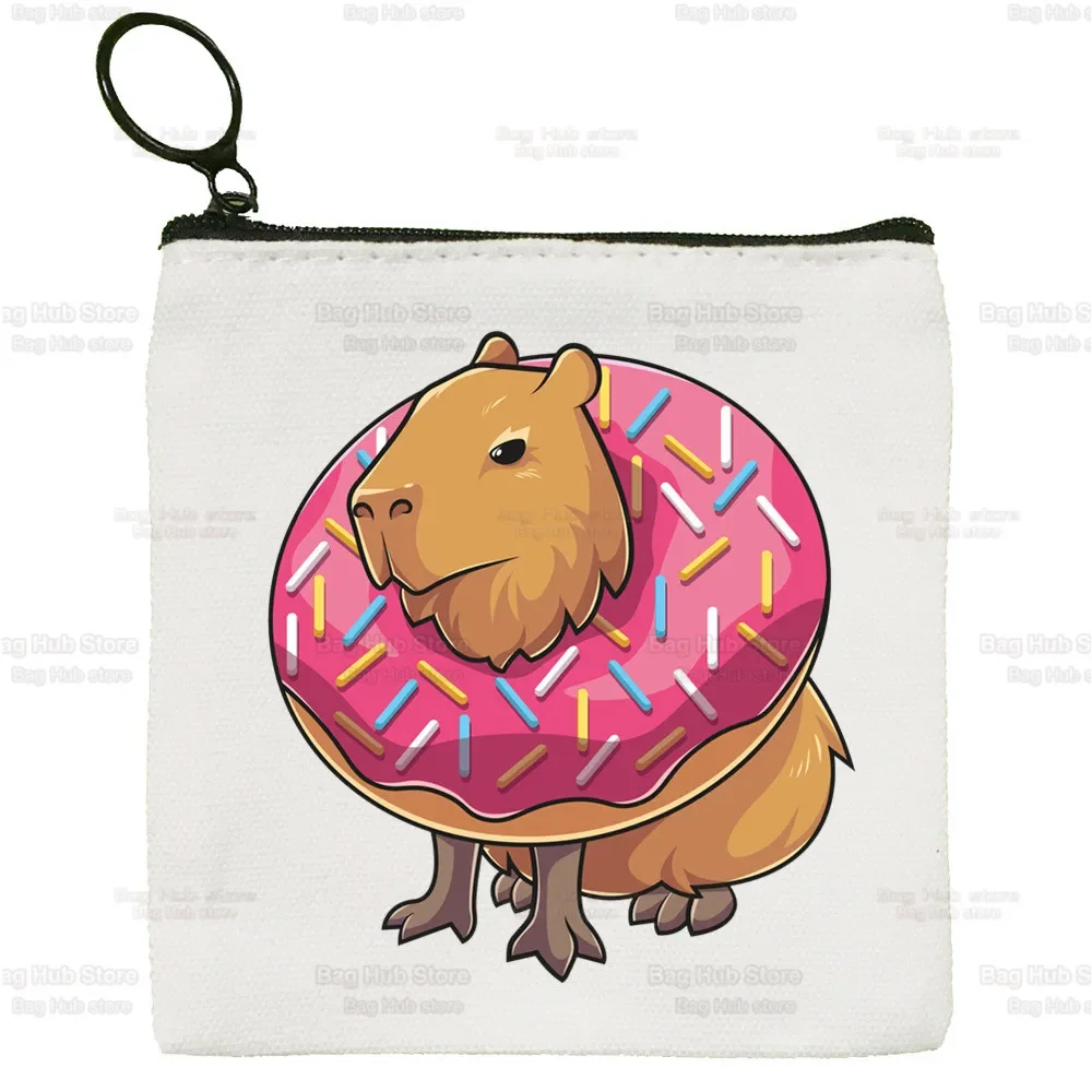 Capybaras Bolsa de moedas simples, Estudante feminina apenas uma menina que ama capybaras, bolsa de lona bonita, mini embreagem, pequena