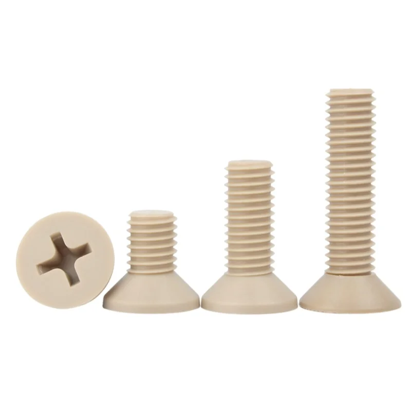 M1.2 M1.4 M1.6 M2 M2.5 M3 M4 M5 M6 M8 نظرة خاطفة البلاستيك Crosss راحة غاطسة رئيس مسامير البراغي مقاومة درجات الحرارة العالية #5