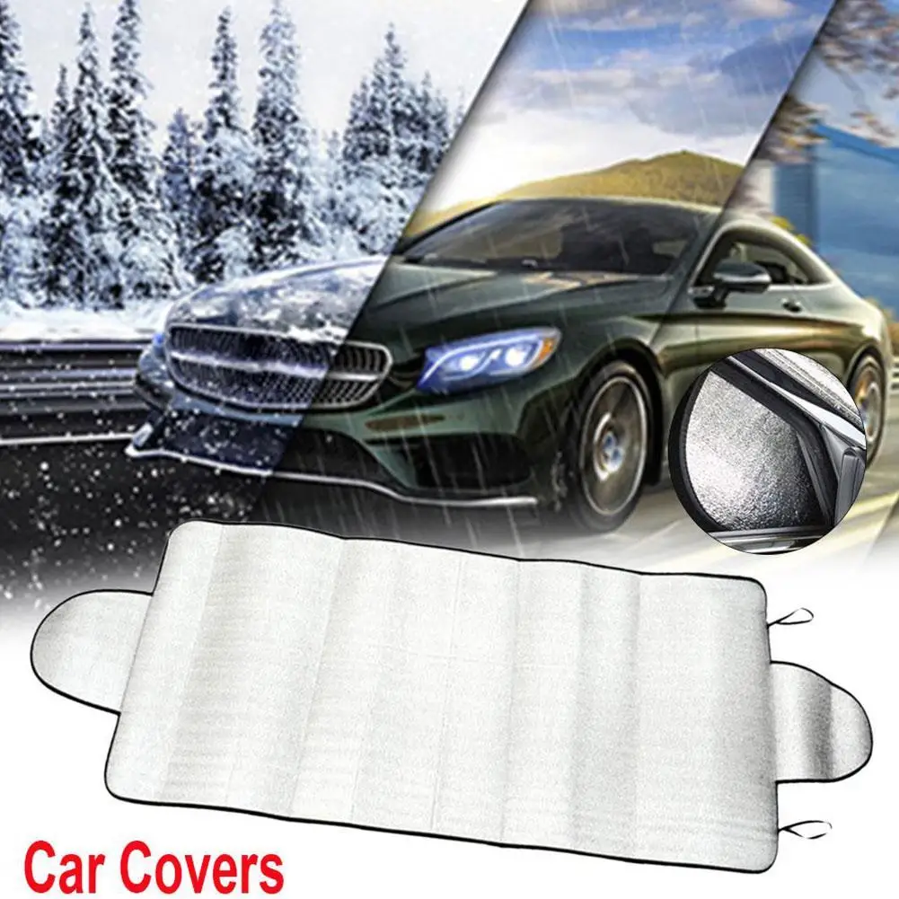 Windproof Summer Anti-UV Sun Shade Protector Foldable Car Front Windscreen Cover Winter Ice Frost Protection Waterproof