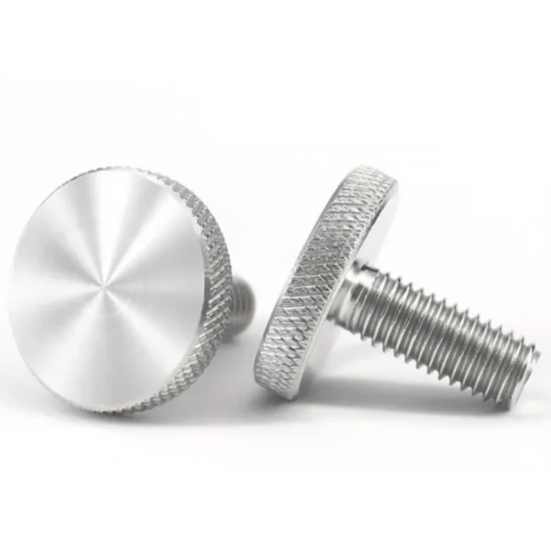 M3 M4 M5 M6 M8 M10 GB835 304 A2 Stainless Steel Knurl Flat Big Round Head Hand Tighten Decorative Thumb Screw Adjusting Bolt