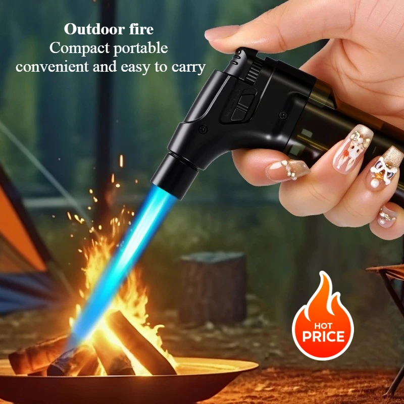 

Модная высокотемпературная ветрозащитная газовая зажигалка с синим пламенем, уличная газовая зажигалка для барбекю Ai Zhi, портативный мини-распылитель для сигар