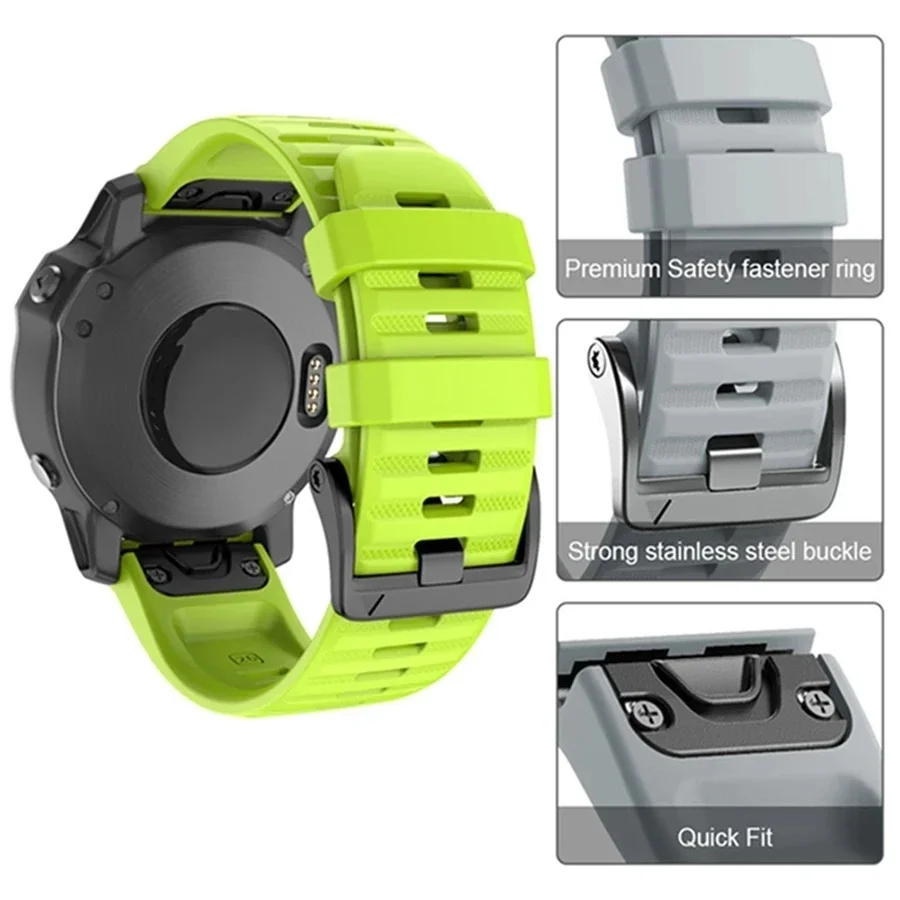 Correia de ajuste rápido para Garmin Fenix 7,Fenix 6,Fenix 5 plus,instinct 2,Forerunner 955 965 745 935 945 3 hr,Fenix 5X,7X,6X Silicone