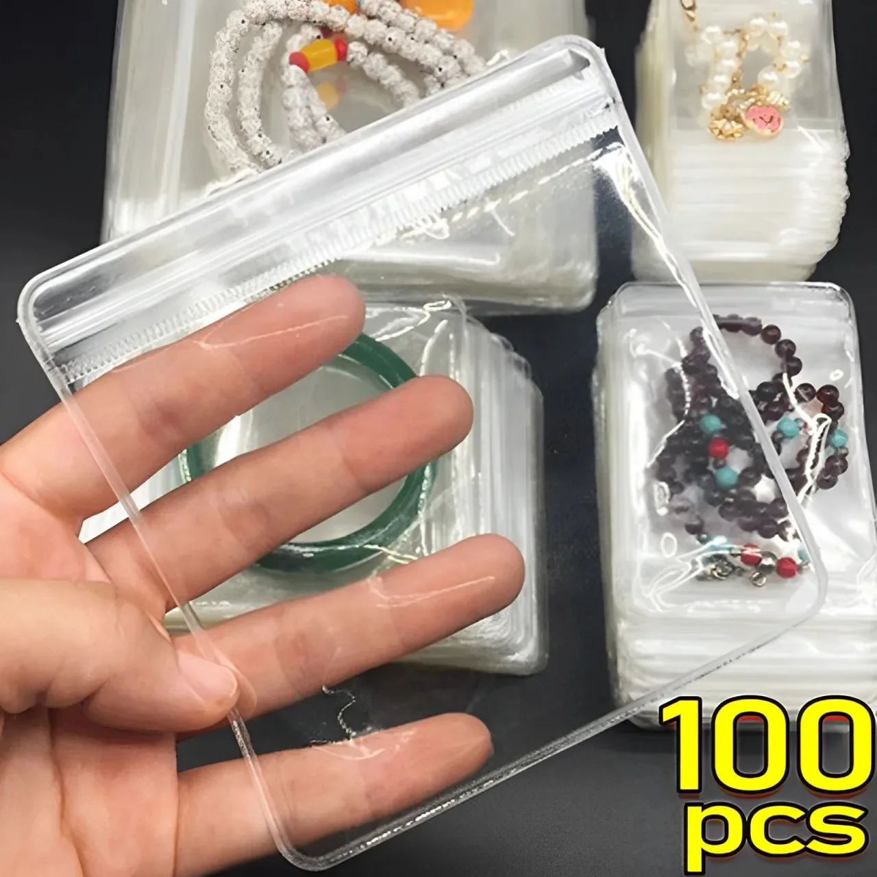 10/100pcs Thicken PVC Jewelry Package Bags Transparent Anti-Oxidation Organizer Display Packaging Storage Self Sealing Pouches